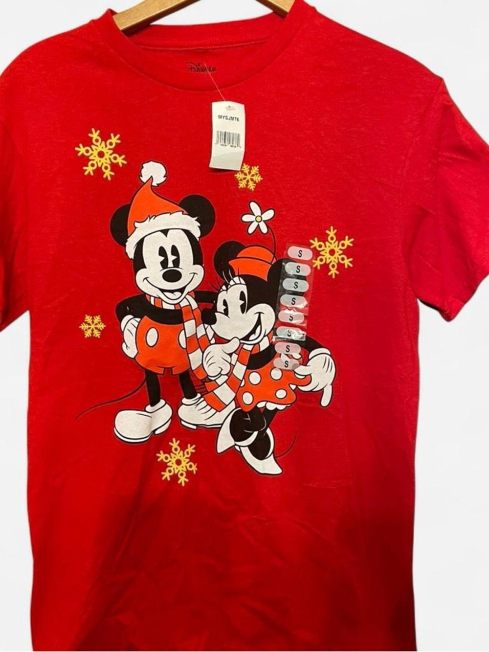 Disney Adults NWT Red Mickey & Minnie Holiday Graphic Tee